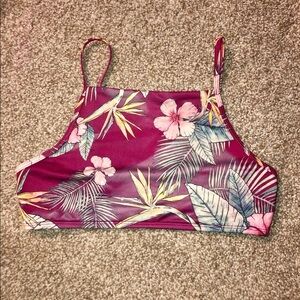 Billabong high neck tropical bikini top rash guard